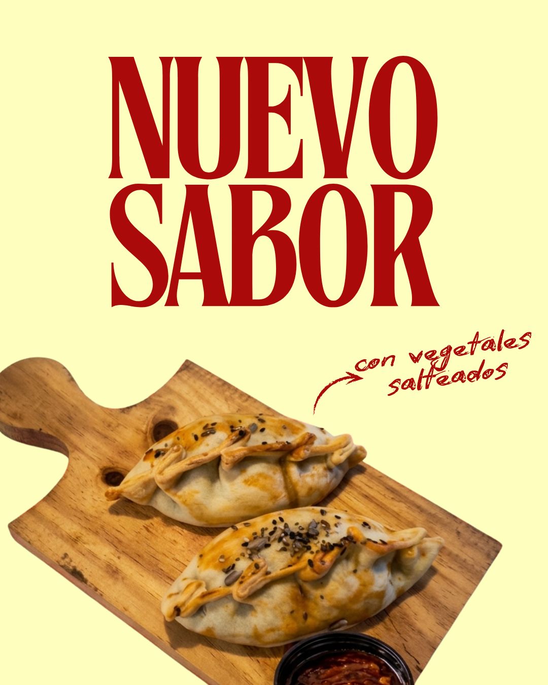 Nuevo sabor: empanada de vegetales al wok